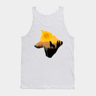 A Wolf Howling At The Moon Tank Top